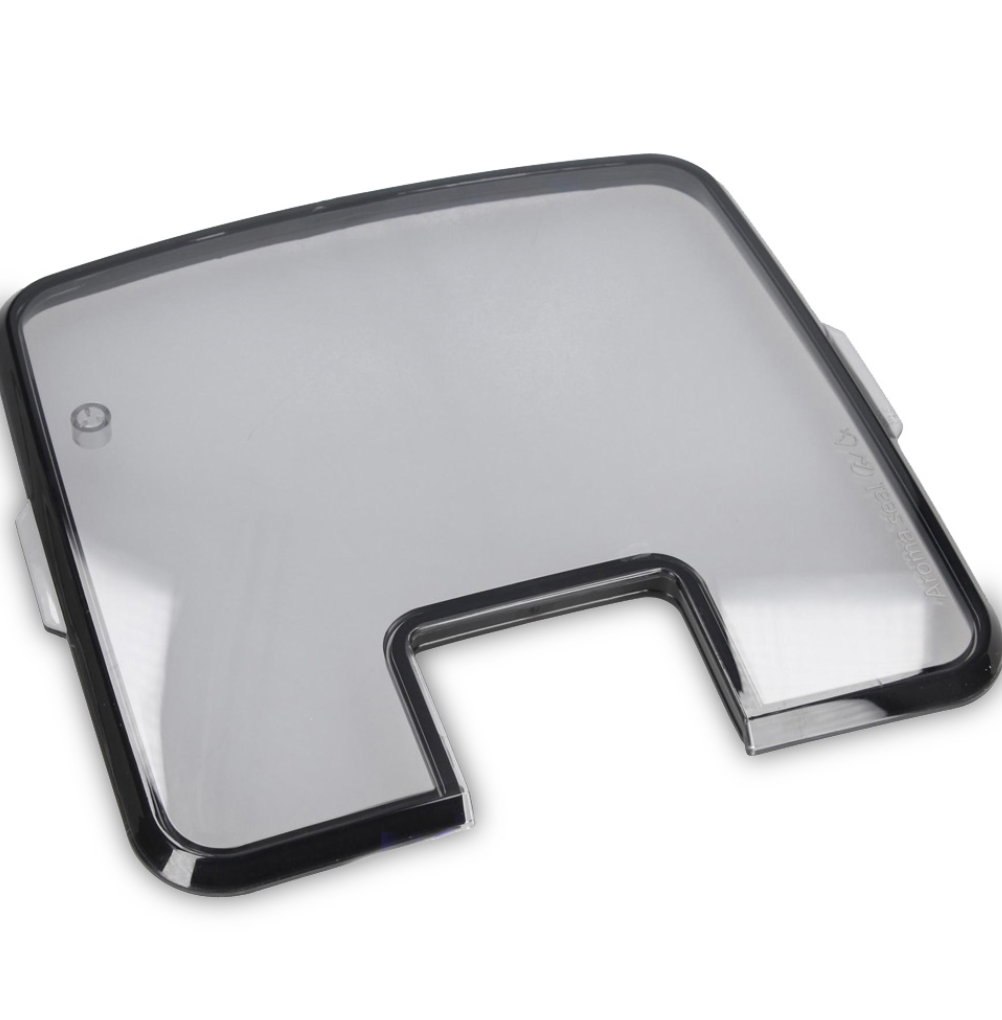 Transparent lid for coffee bean container