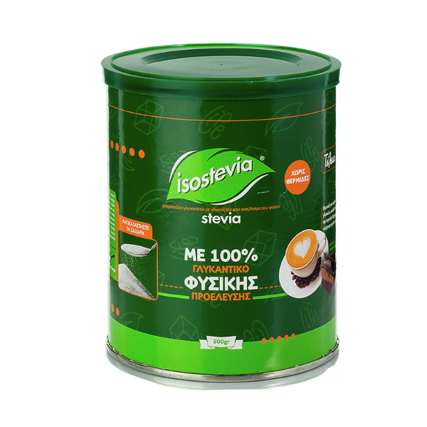Isostevia Γλυκαντικό με Stevia Can 500gr Χωρίς Γλουτένη