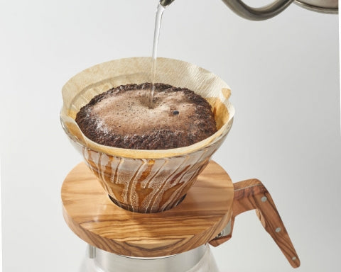 Hario Glass Coffee Dripper V60 02 Olive