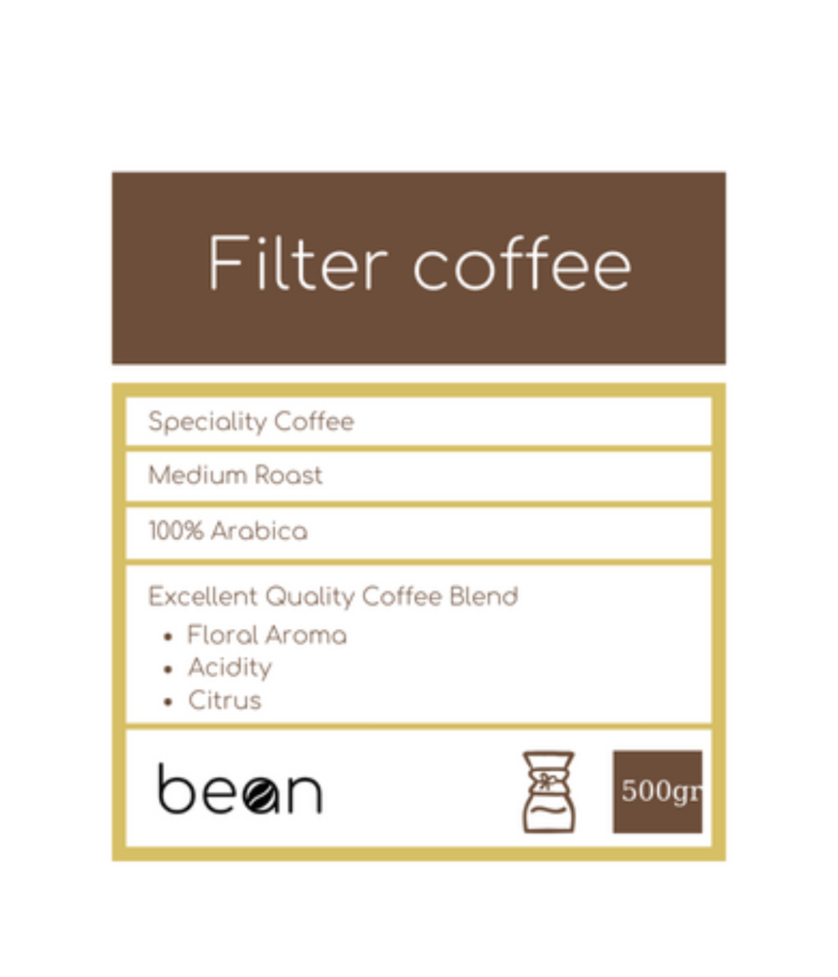 Bean Filter Coffee blend 500gr